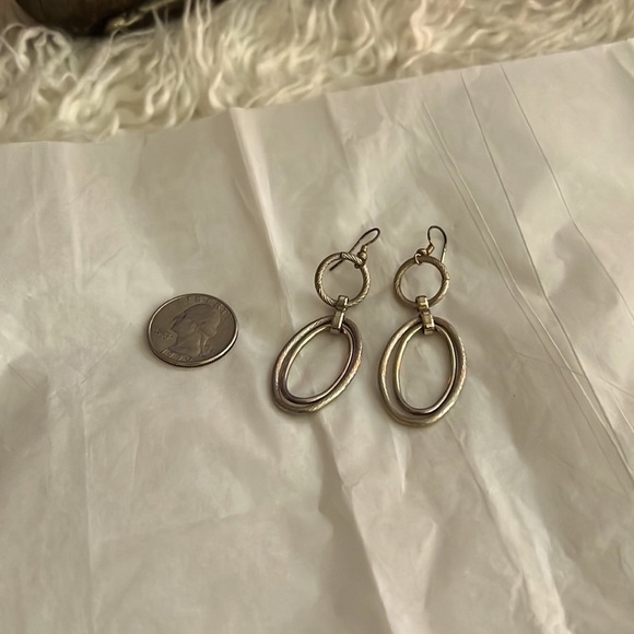 Silver Oval Loop Earrings! 💕🛍️ - Picture 3 of 6